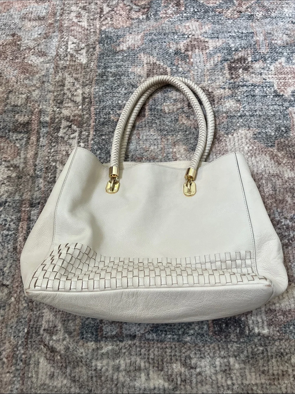 Cole Haan Benson Novelty Weave leather tote